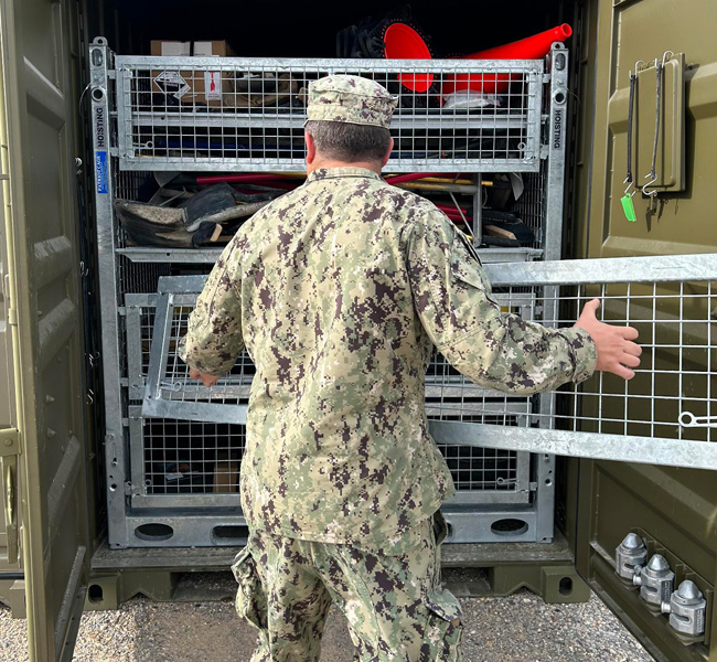 Military customer opening a Crater Kit